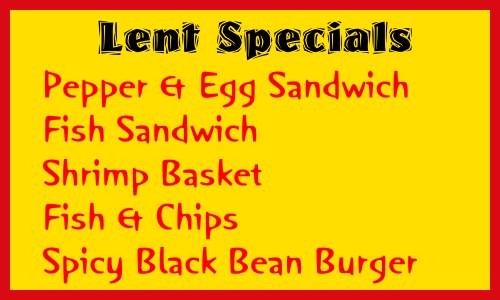 lent specials