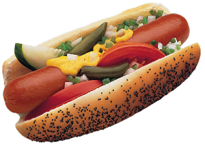Vienna Beef hotdogs.